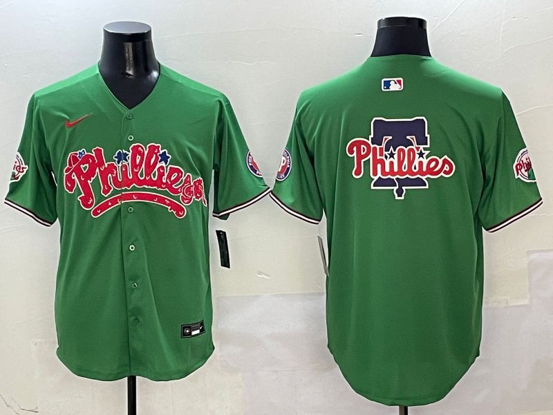 Men Philadelphia Phillies Blank Green Four generations joint name 2025 Nike MLB Jersey style 4->philadelphia phillies->MLB Jersey